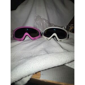 Pink and White Ski Goggles Snowboard Snow Snowboarding Glasses